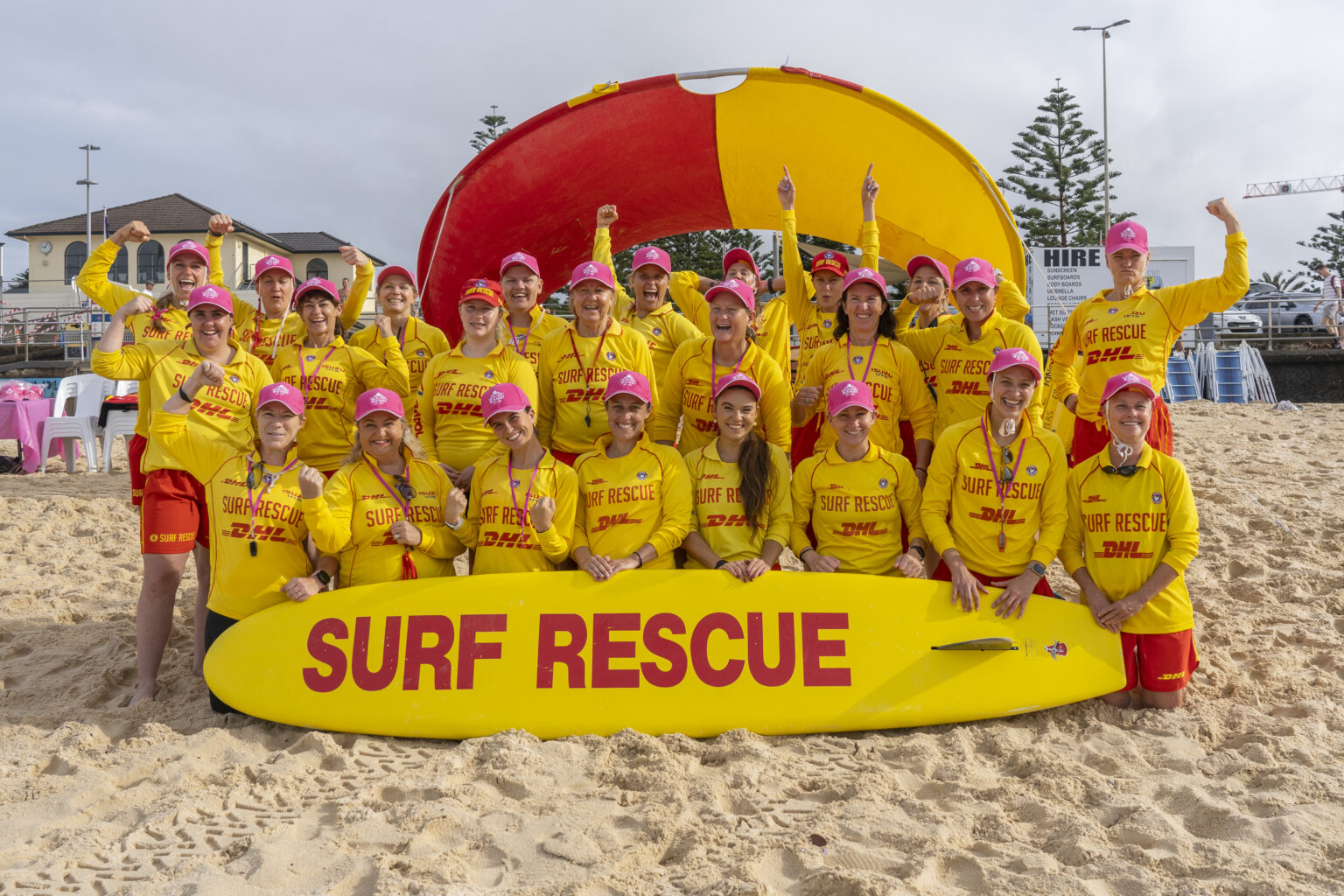 International Women's Day Pink Patrol 2024 Bondi SBLSC Surf Life